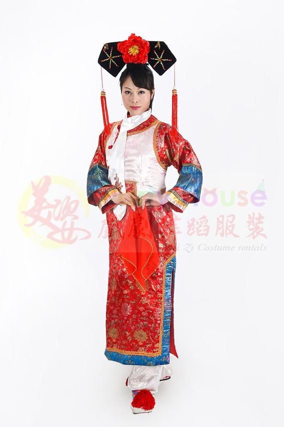 格格服/紅色緹花
