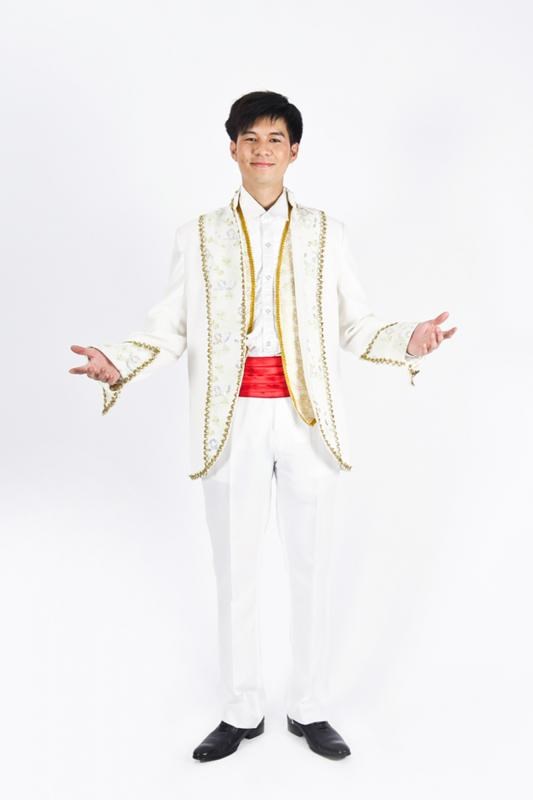 男宮廷服/白色長披