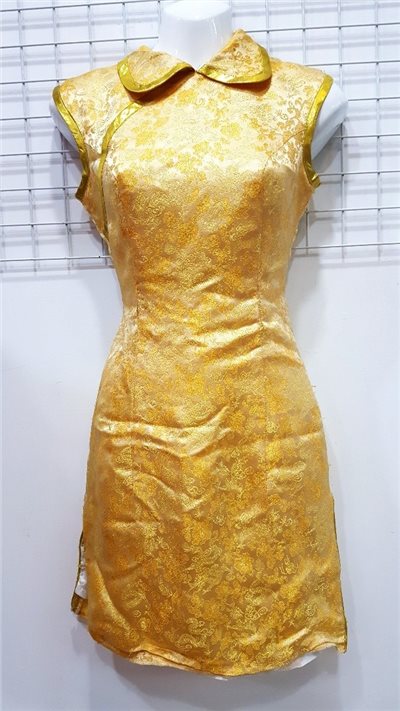 金色小龍紋短旗袍