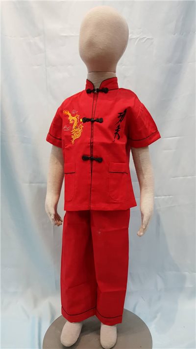 紅色繡龍功夫裝